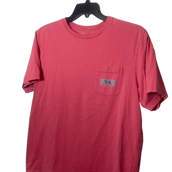 Vineyard Vines Large Salmon T Shirt Mens 100% Cotton Pockets - Picture 5 of 6
